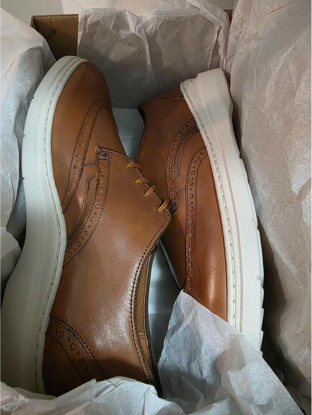 Clarks Dennet Wing Dark Tan Leather Shoes